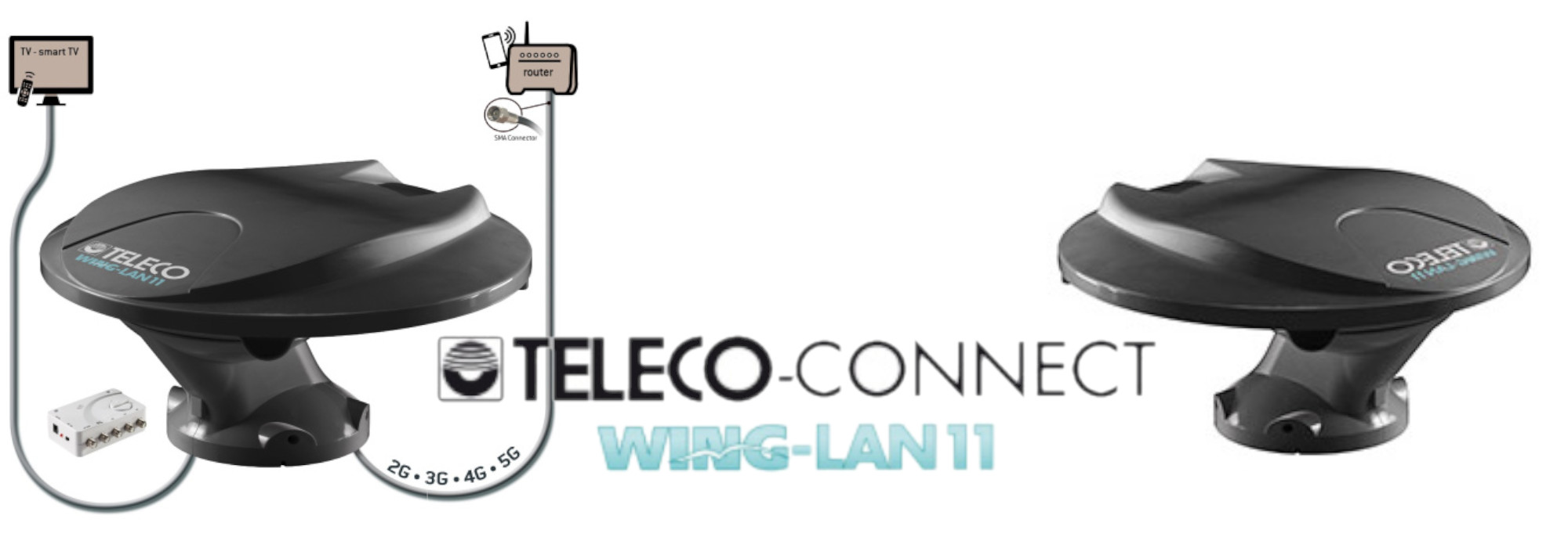New Teleco Wing-LAN 11 omnidirectional TV antenna: compact, powerful and designed to receive even the 5G cellular signal!